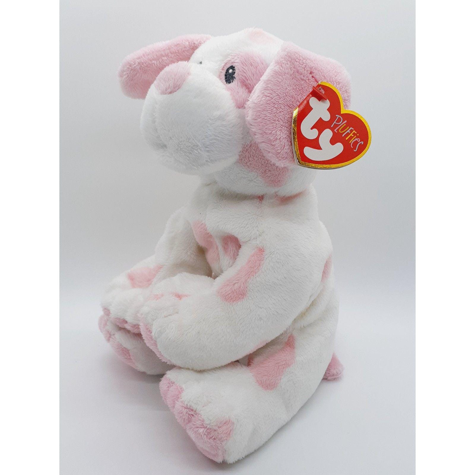 TY Pluffies Baby Pups Pink Dog Plush - NEW With Tags - Very
