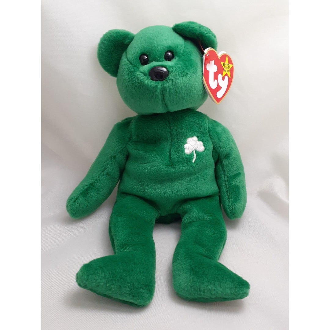 Shamrock Bear Ty Erin Shamrock Beanie Baby Value TY Erin Green