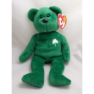 TY Erin Green Shamrock Bear Beanie Baby - NEW with tags - Retired 5/21/99