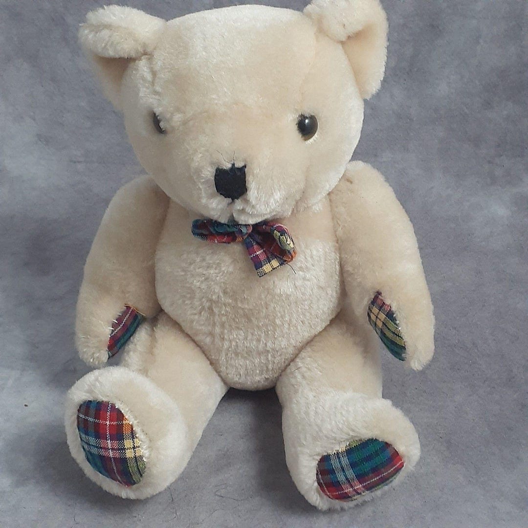 World of Class Promotions Tan Jointed Teddy Bear With Tartan Bow ...