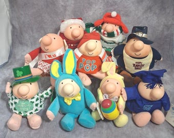 Ziggy Various Holiday Themed Characters Plush Toys - Choose Your Ziggy - Vintage 1990's