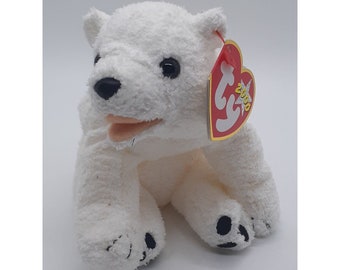 TY Aurora the Polar Bear Beanie Baby - NUEVO con etiquetas - Retirado el 21/05/01