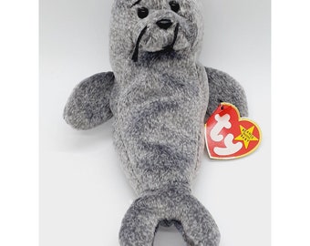 Muñeco Beanie Baby Slippery the Seal de TY - NUEVO con etiquetas - Retirado el 23/12/99