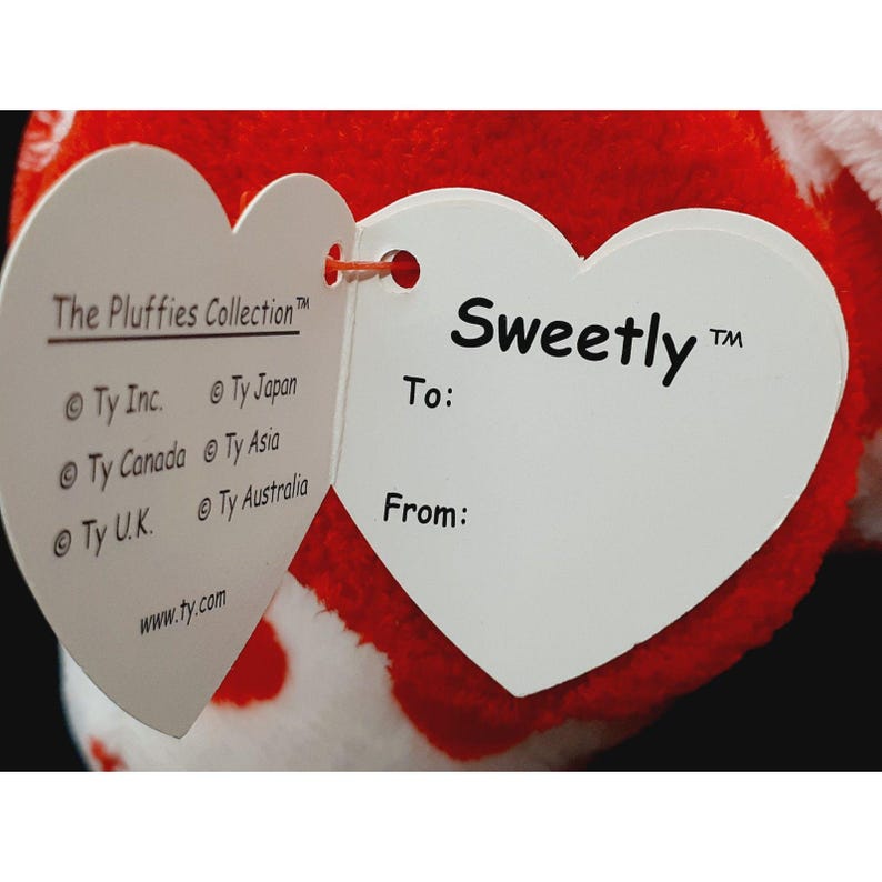 TY Pluffies Sweetly the Red Heart Dog Plush - NEW With Tags - Very Rare ...