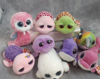 TY Beanie Boo Turtles & Water Animals, Your Choice - Tusk, Zippy, Rosie, Icy, Flips, Surf, Shellby, Nori, Slowpoke