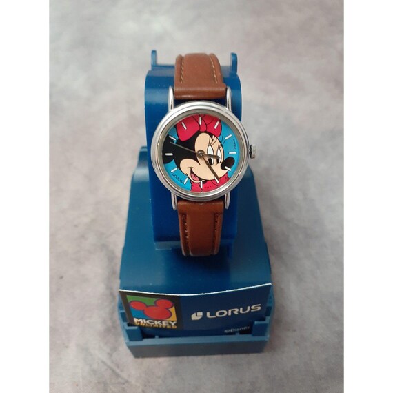 Mickey Unlimited Lorus Watch Minnie Mouse Brown Leather Band 