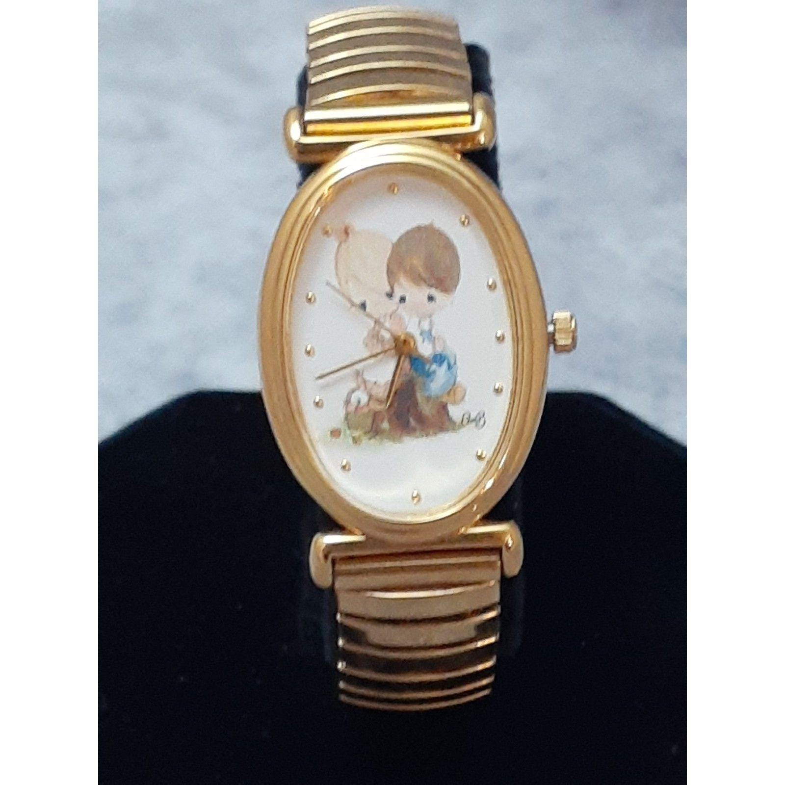 Precious Moments Valdawn Boy & Girl Gold Oval Face Stretch  display picture 2