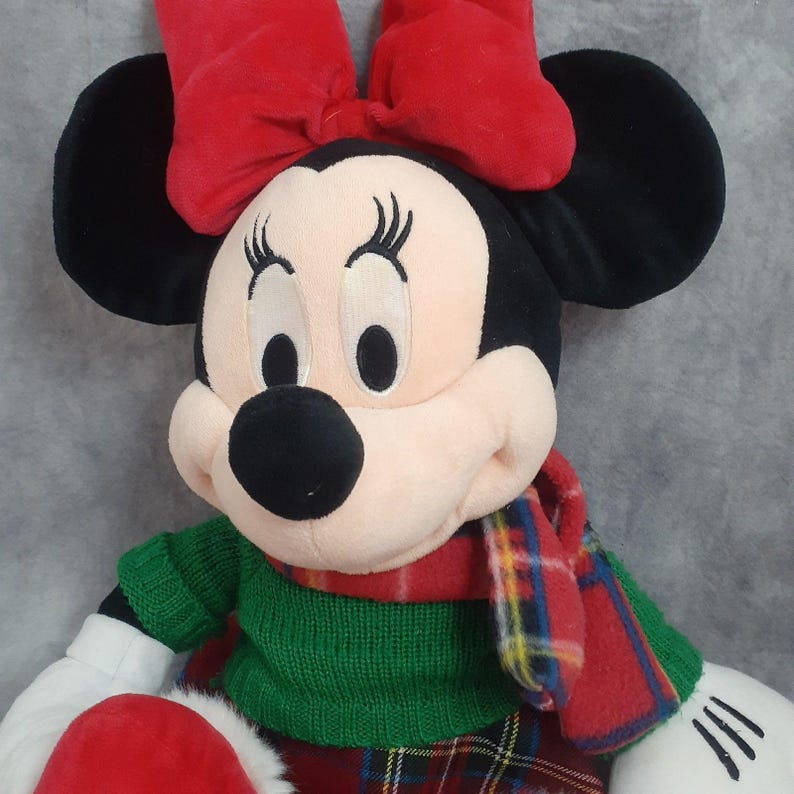 Disney Store Christmas Holiday Minnie Mouse Plush Doll - (16 inches) image 2
