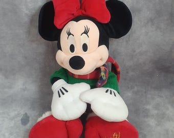 Disney Store Christmas Holiday Minnie Mouse Plush Doll - (16 inches)