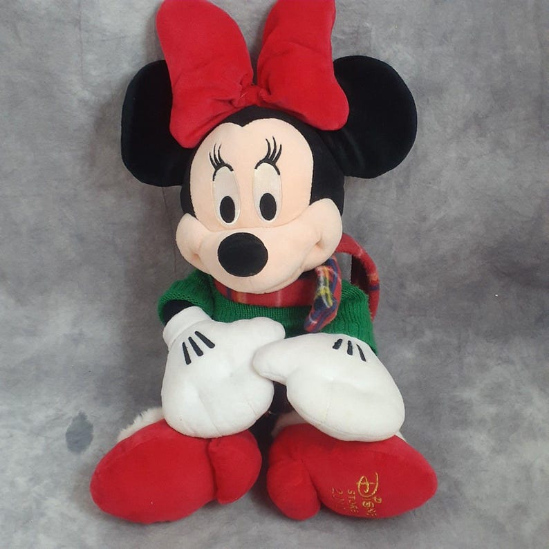 Disney Store Christmas Holiday Minnie Mouse Plush Doll - (16 inches) image 1