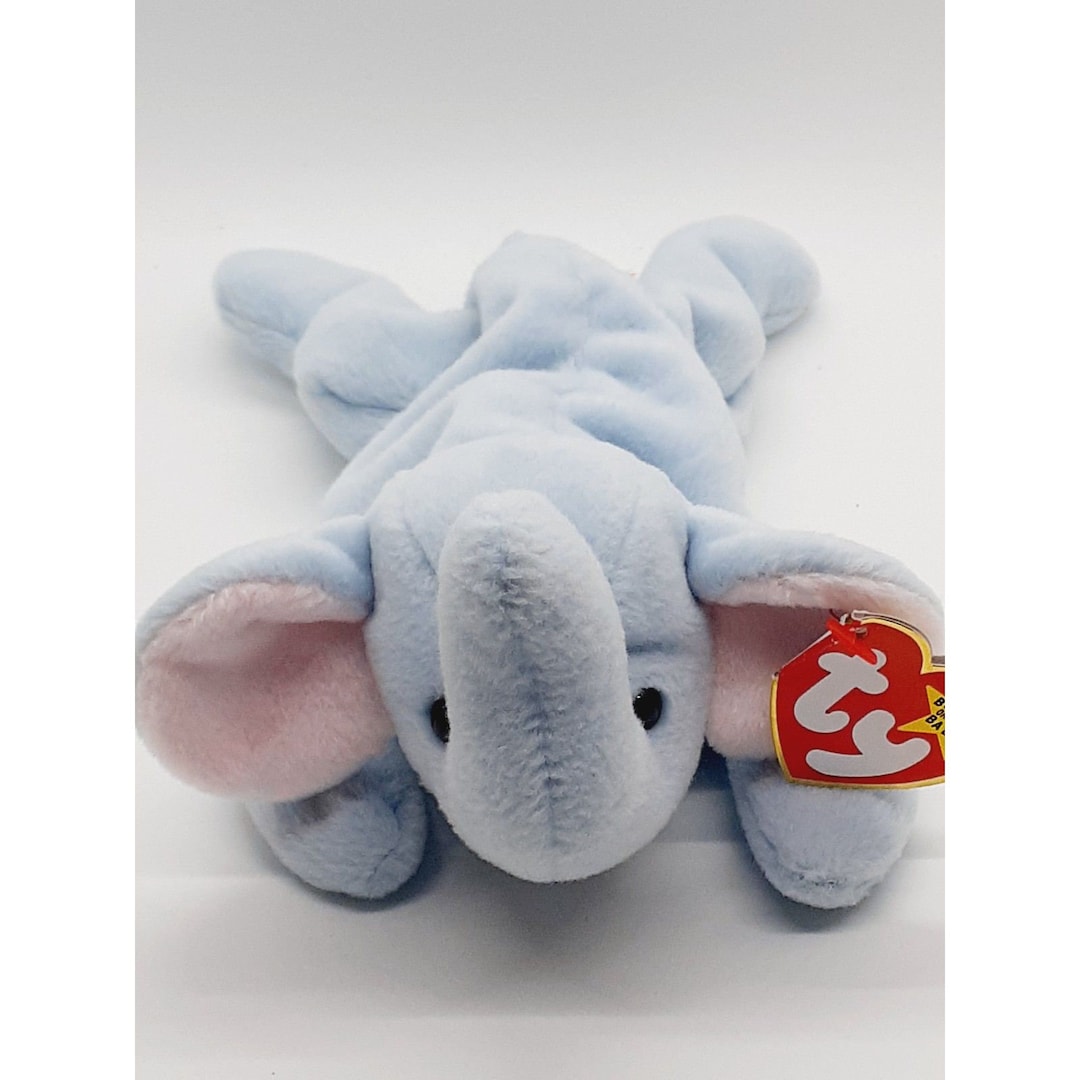 TY Peanut the Light Blue Elephant Beanie Baby - NEW With 5th Generation ...