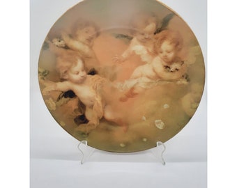 Cherub Angels Clouds Collectible Plate - Beautiful Colors