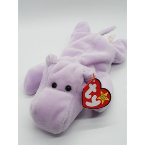 TY Happy the Hippo Beanie Baby- NEW with 5th generation tag - Retired 05/01/98