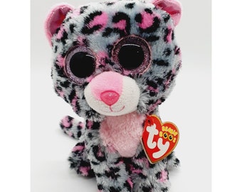 TY "Tasha" Pink & Black Leopard Beanie Boo Baby