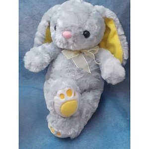 Dan Dee Collector&#39;s Choice Gorgeous Gray & Yellow Bunny Rabbit Easter Plush - (12 inches)