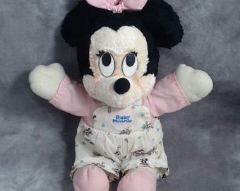 Vintage Applause Baby Minnie Mouse in Overalls - Rare Find!