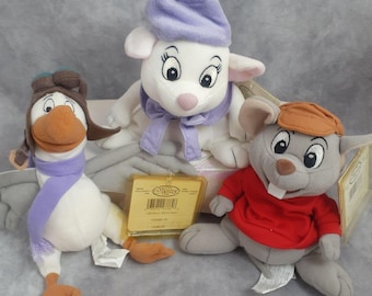 The Rescuers Characters Disney Beanbags - Bernard, Miss Biana and Orville - (8 inches) Choose Your Plush