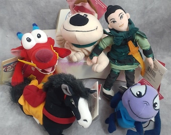Mulan Characters Disney Store Beanbags - Mushu, Little Brother, Mulan Warrior, Cricket, Khan Horse - Choose Your Plush