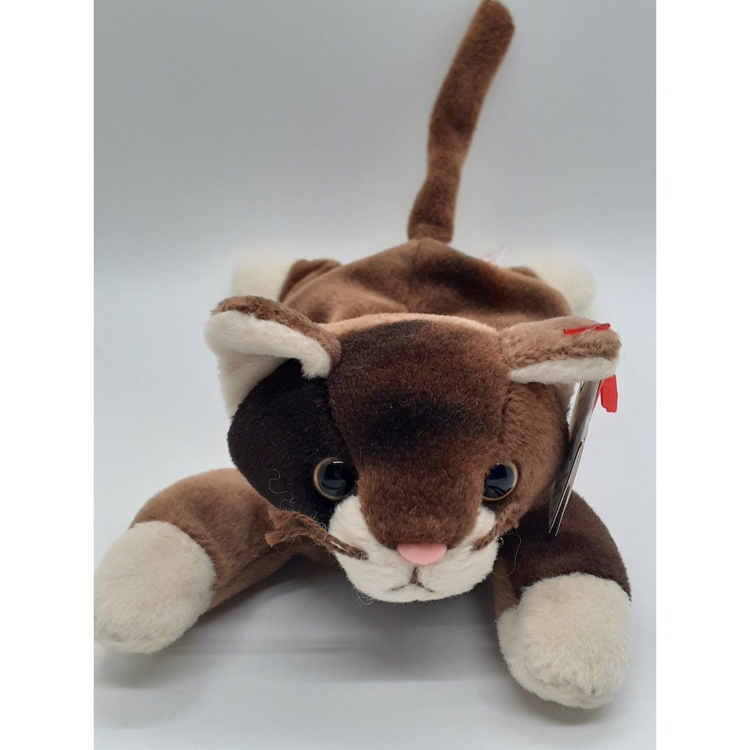 TY Pounce the Brown Cat Beanie Baby NEW With Tags Retired 3/31/99