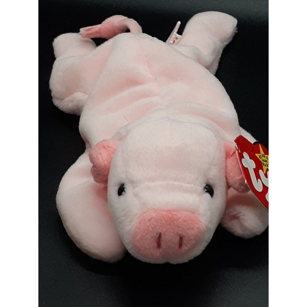 TY Squealer the Pig Beanie Baby - NEW with 4th generation tag - Retired 05/01/98