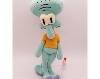 TY Squidward Tentacles Beanie Baby Spongebob Squarepants - 9" Tall NEW w/tags - Retired 09/25/06