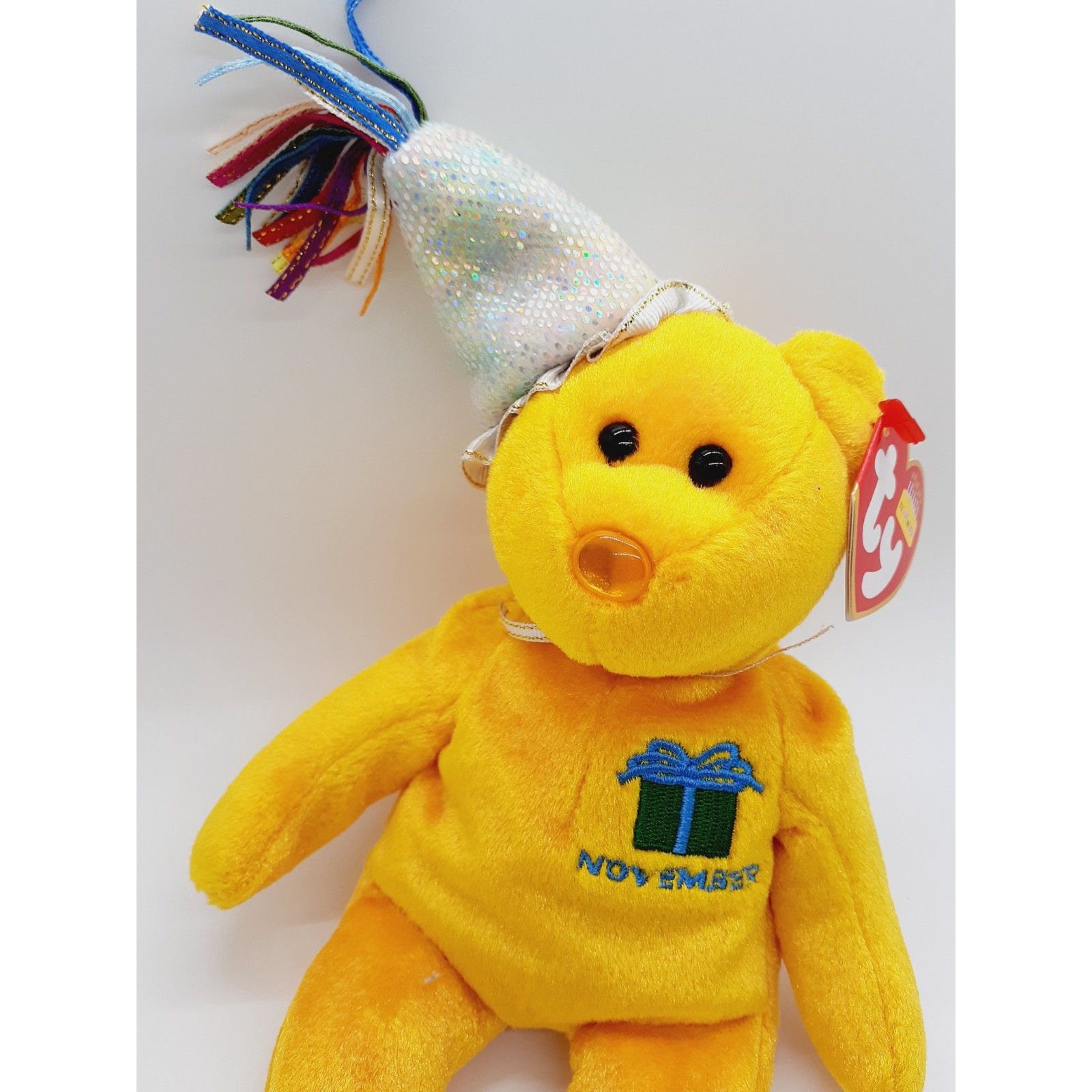 TY NOVEMBER Birthday Bear Beanie Baby - NEW With Tags