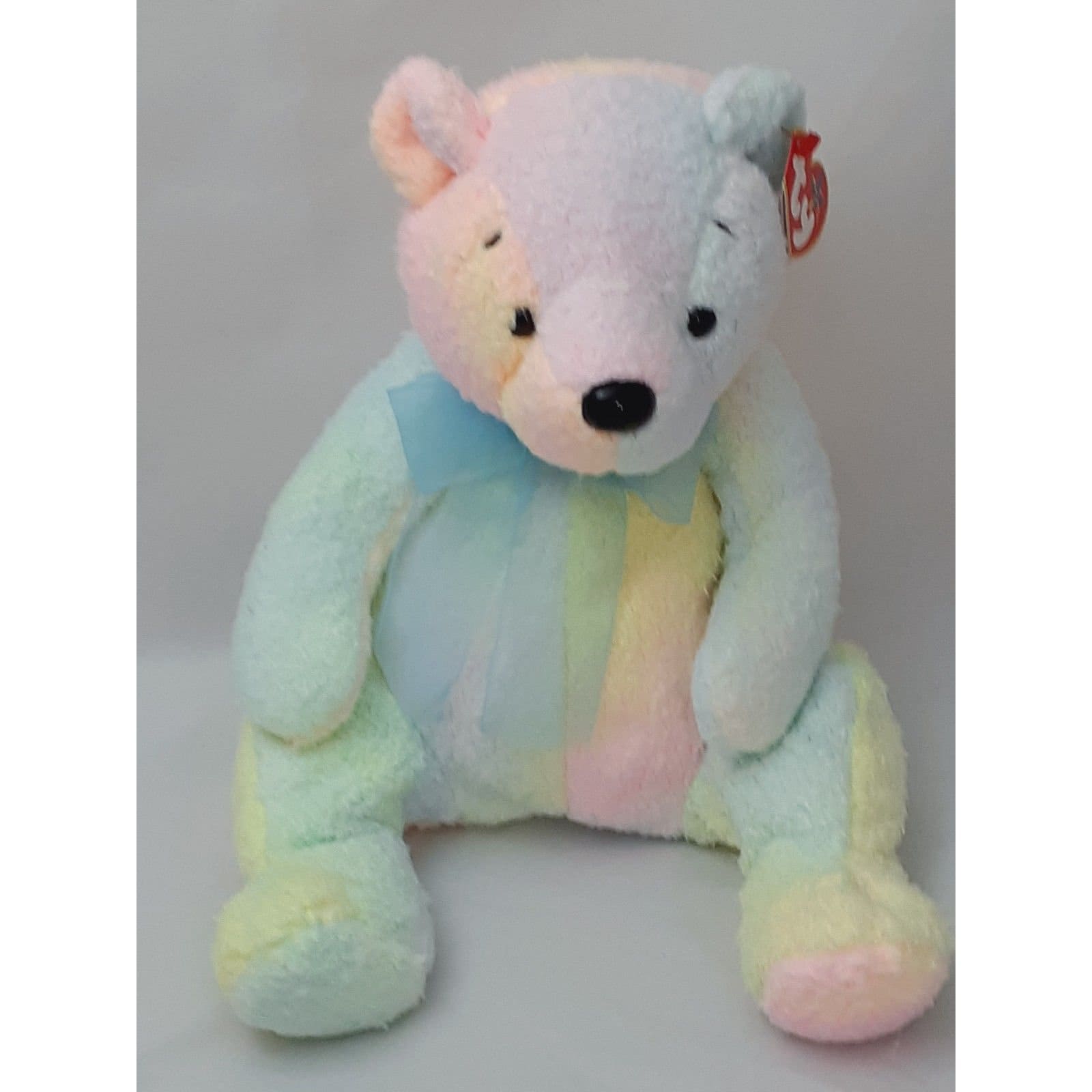 TY Beanie Buddy Mellow the Pastel Tie-dye Bear - Retired 05/24/02