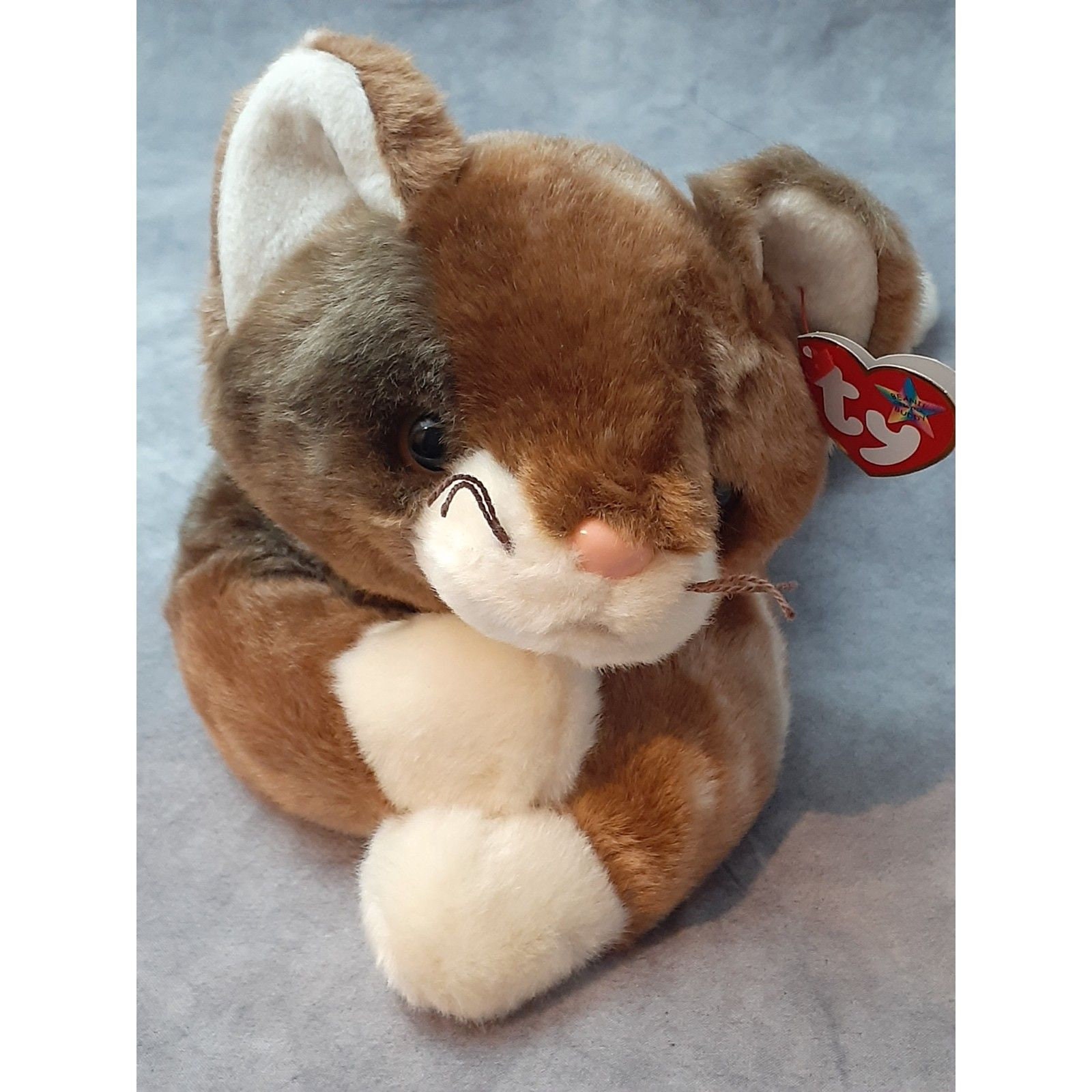 TY Beanie Buddy POUNCE the Brown Cat Beautiful Colors Retired Rare Find!