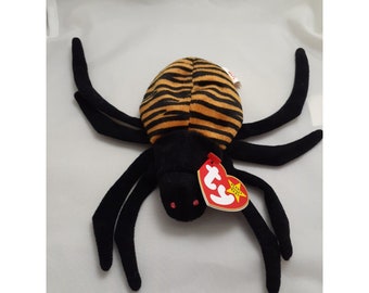 TY Beanie Baby SPINNER the Spider Pristine With Mint Tags PE Pellets