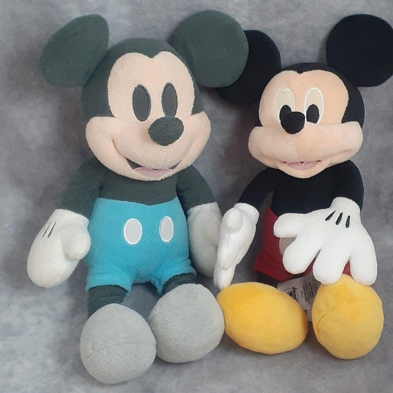 Disney Baby Blue & Black Mickey Mouse Plush and Disney Red/Yellow/Black Mickey Plush Toys - Set of 2 Bild 2