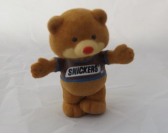 Snickers and M&Ms Flocked Bear with Arms Open Chocolate Chums Figurine Vintage 1987 - Choose your Style