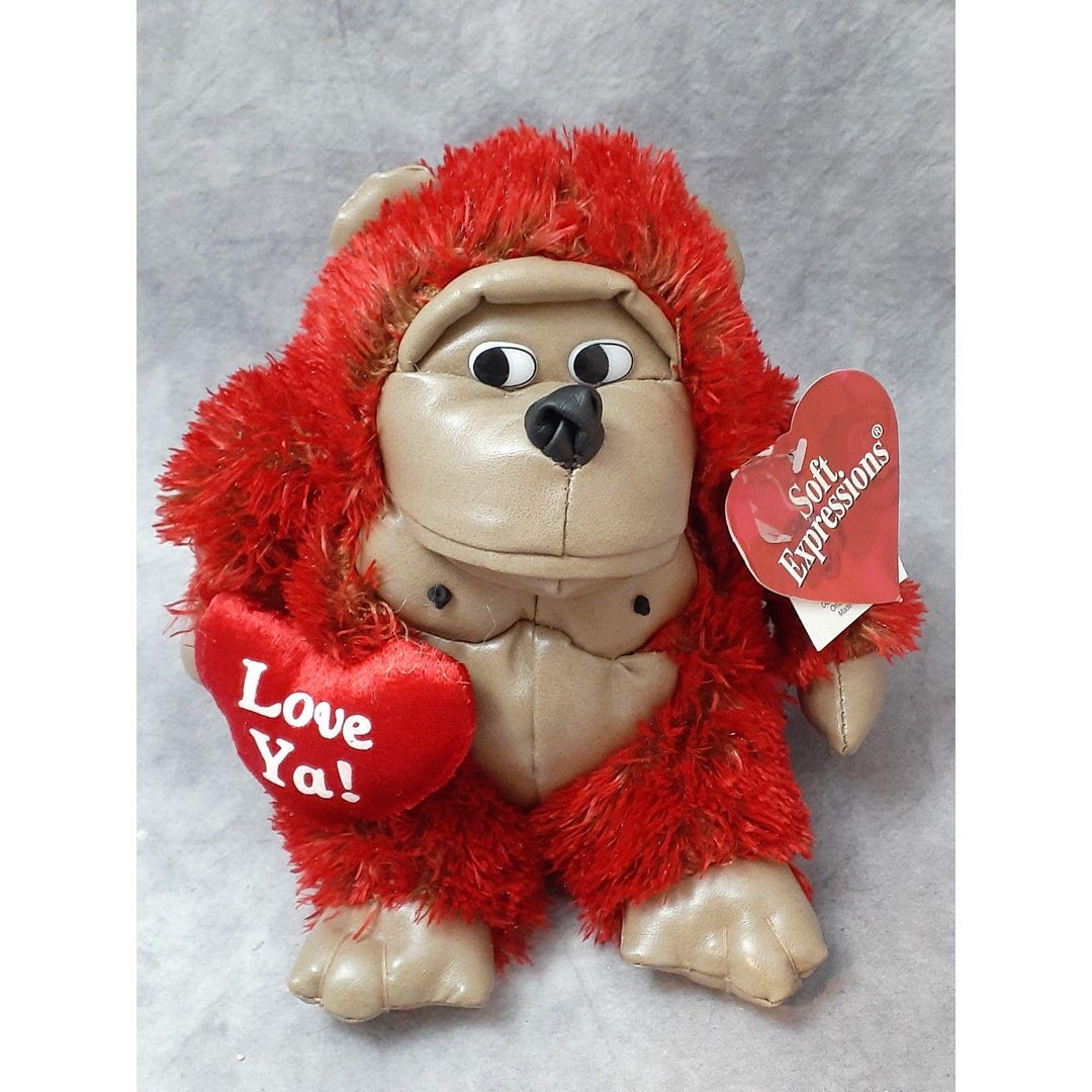 Dandee Love Ya Valentine's Day Gorilla Plush - New With Tags - so