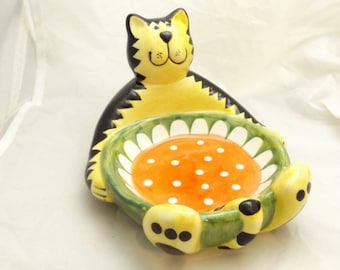 Fat Cat Decorative Soap Dish or Fat Cat Change Holder