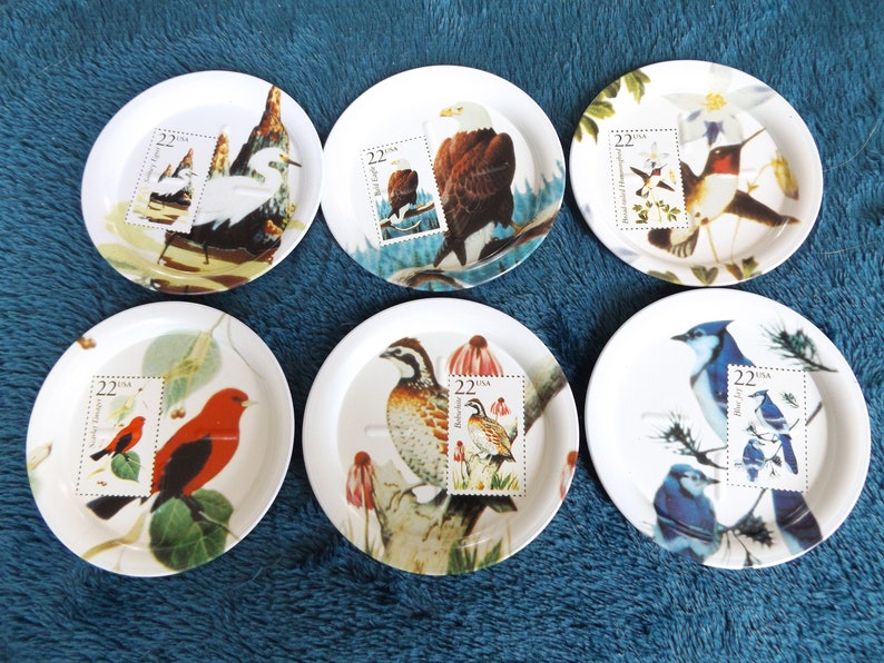 Postmark Original Coasters Stamp Designs from 1987 Set of 6 Official Licensed Item from USPS 1996
