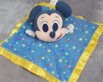 Disney Mickey Mouse Lovey Security Sensory Blanket - Good Pre-owned Condition