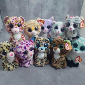 TY Beanie Boo Kitty Cat Beanie Babies, Your Choice - Piper, Opal, Cassidy, Tabitha, Kiki + more