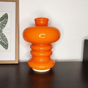 Lampe orange des années 70, lampe champignon vintage, design suédois du milieu du siècle