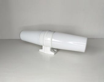Vintage Sigvard Bernadotte white bathroom lamp, 1960s sconce, Swedish design