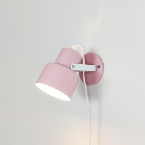 Vintage rosa vägglampa från 1980-talet, svensk design, skandinavisk vägglampa, popkonst