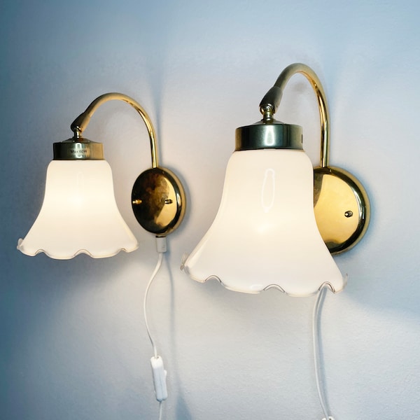 Pair of mid century style sconces / wall lamps, Scandinavian design