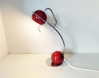 Lampa biurkowa z epoki atomowej, gałka oczna, lampa stołowa, skandynawski design