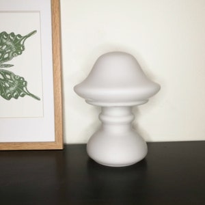 Vintage mushroom lamp, Swedish 1980s glass table lamp image 4