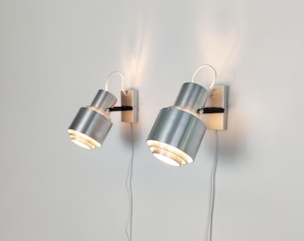 Para ręcznie wykonanych lamp ściennych: szwedzki, industrialny design z epoki kosmicznej, skandynawski