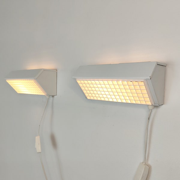 Pair of 1980s brutalist wall lamps, Swedish design, vintage IKEA, Scandinavian