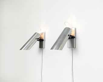 Para ręcznie wykonanych lamp ściennych: szwedzki, industrialny design z epoki kosmicznej, skandynawski