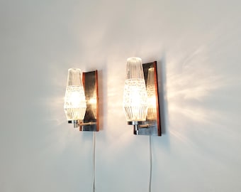 Mid Century Paar Wandlampen / Wandleuchten, schwedische Vintage Beleuchtung