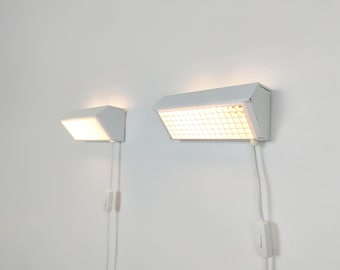 Para brutalistycznych kinkietów z lat 80., vintage IKEA, szwedzki skandynawski design