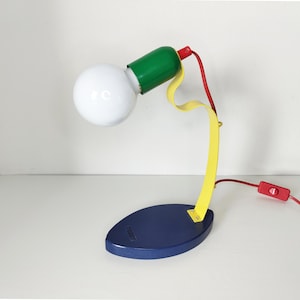 Vintage pop art desk lamp, Memphis style, postmodern, 1980s