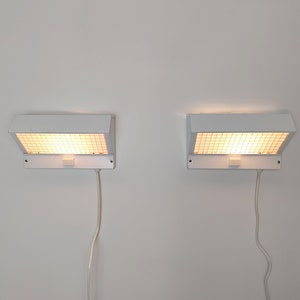 Pair of 1970s brutalist wall lamps, Swedish, Hans Agne Jakobsson, white sconces