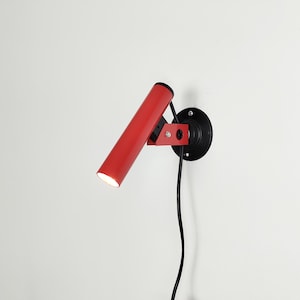 Vintage red wall lamp / sconce, Danish 1980s design, Scandinavian design